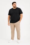 Erkek Battal Big Size Basic Tişört Bisiklet Yaka Rahat Kalıp T-Shirt - Siyah