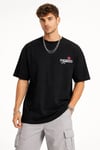 Erkek Bisiklet Yaka Baskılı  Kısa Kollu Tişört Streetwear Günlük Basic Pamuklu T-shirt - Siyah