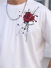 Erkek Bisiklet Yaka Kısa Kol Baskılı T-shirt - Beyaz