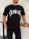 Erkek Bisiklet Yaka Ön Baskılı  Kısa Kollu Tişört Streetwear Günlük Basic Pamuklu T-shirt - Siyah