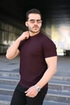 Erkek Bisiklet Yaka Petek Dokulu Kısa Kollu Triko Tişört