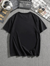 Erkek Dağ Grafikli Tişört, Yaz Için Büyük Beden Rahat T-shirt - Siyah
