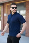 Erkek Fermuarlı Yakalı Kısa Kollu Tshirt