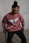 Erkek Güvercin Baskılı Sweatshirt - Gül Kurusu