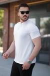 Erkek Hakim Yakalı Kısa Kollu Pamuklu T-shirt