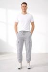 Erkek Jogger Eşofman Altı Regular Fit , Kargo Cepli, Lastikli Paça, Günlük Spor Pantolon - Gri