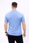 Erkek Kısa Kol Fitilli Triko T-Shirt Yazlık Hakim Yaka Tişört - Bebek Mavisi