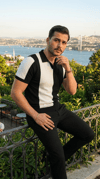 Erkek Kısa Kollu Polo Yakalı Blok Desenli Triko Bluz