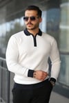 Erkek Kol Ve Yaka Detaylı Uzun Kollu Triko