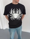 Erkek Örümcek Baskılı Tişört Kısa Kollu Bisiklet Yaka T-Shirt - Siyah