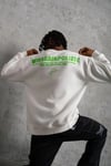 Erkek Oversize Sweatshirt – Beyaz Renk  Ön Ve Sırt Baskılı, Üç İplik İçi Pamuklu Kumaş, Rahat Kalıp, Ribanalı Kışlık Sweat  Winagain Polizei Serisi - Beyaz
