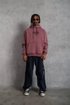 Erkek Paradise Baskılı Kapüşonlu Sweat - Gül Kurusu