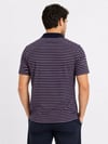 Erkek Pike Kumaş Gül Kurusu Çizgili Polo Yaka Tişört Kısa Kol T-Shirt - Siyah
