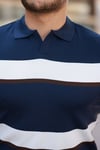 Erkek şerit Desenli Hemşire Yaka Kısa Kollu Tişört