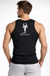 Erkek Spor Fitilli Atlet 2li Set Siyah Ve Mint Yeşili Slim Fit Kaşkorse Arka Baskılı Spor Atlet