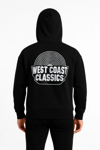 Erkek Üç İplik Kapüşonlu Ön Ve Arka Baskılı SweatShirt Hoodie - Siyah