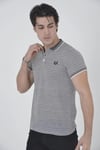 Erkek Yakalı Slim Fit Dokuma T-Shirt - Beyaz