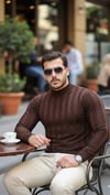 Erkek Yarım Balıkçı Yaka Kabartma Desenli Triko