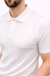 Erkek Yazlık Triko Tişört Kısa Kol Polo Yaka Düğmeli T-Shirt - Beyaz