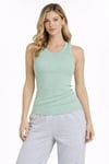 Fitilli Atlet Sıfır Yaka Slim Fit Arka Baskılı Spor Atlet - Mint Yeşili
