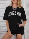 Kadın Bisiklet Yaka Kısa Kol Baskılı T-shirt - Siyah