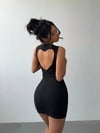 Kadın Sırtı Kalp Detaylı Likralı Esnek Kumaş Mini Boy Elbise