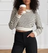 Kadın Uzun Kollu Balıkçı Yaka Crop Triko Bluz