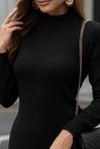 Kadın Uzun Kollu Balıkçı Yaka Triko Mini Boy Elbise