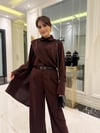 Kadın Uzun Kollu şal Detaylı Bluz Ve Pantolon Ikili Takım (kemer Dahil Değil)