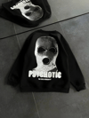 Kışlık Bisiklet Yaka Baskılı SweatShirt - Siyah