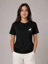 Minimal Geyik Logolu Tişört Bisiklet Yaka Kısa Kol Yazlık T-Shirt - Siyah