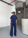 Osy Modal Yumuşak Dokulu Kumaş Kısa Kollu Bluz Rahat Pantalon Ikili Takım- Lacivert