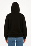 Oversize Kapüşonlu Sweatshirt  Hoodie 3 İplik Şardonlu Pamuklu Kumaş, Önü Baskılı, Fermuarlı Rahat Kalıp, Kışlık Ve Sokak Stili Sweat - Siyah