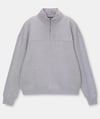 Oversize Yarım Farmuarlı Yakalı Basic SweatShirt - Gri