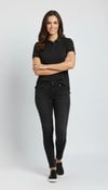 Pike Kumaş Düğmeli Yaka Regular Rahat Günlük Kısa Kol Tişört T-shirt - Siyah