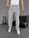 Su Yolu Çizgili Cepli Pantalon - Gri