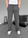 Su Yolu Çizgili Cepli Pantalon - Siyah