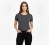 T-Shirt Bisiklet Yaka Slim Fit Likralı Tişört Günlük Basic Body - Füme