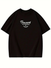 Thousand Baskılı Oversize Bisiklet Yaka T-shirt - Siyah