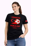 Türkiye World Cup 2026 Baskılı Tişört Futbol Temalı Forma T-Shirt - Siyah