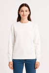 Üç İplik Düz Bisiklet Yaka SweatShirt - Beyaz