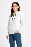 Üç İplik Kapüşonlu Kanguru Çepli SweatShirt Hoodie - Beyaz