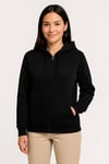Üç İplik Kapüşonlu Tam Fermuarlı Kanguru Çepli SweatShirt Hoodie - Siyah