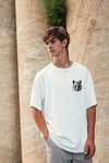 Unisex Baskılı Oversize T-Shirt - Beyaz