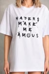 Unisex Baskılı Oversize T-Shirt - Beyaz