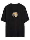 Unisex Baskılı Oversize T-Shirt - Siyah