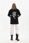 Unisex Baskılı Oversize T-Shirt - Siyah