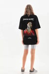 Unisex Baskılı Oversize T-Shirt - Siyah
