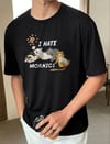 Unisex Baskılı Oversize T-Shirt - Siyah