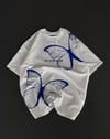 Unisex Bisiklet Yaka Baskılı Oversize T-Shirt - Beyaz